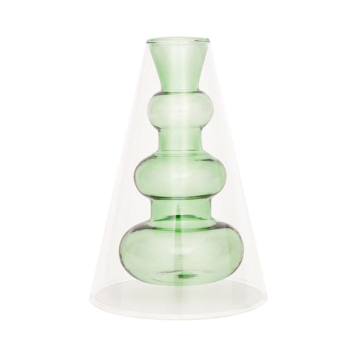 Double Layer Transparent Glass Vase 3 pcs/set