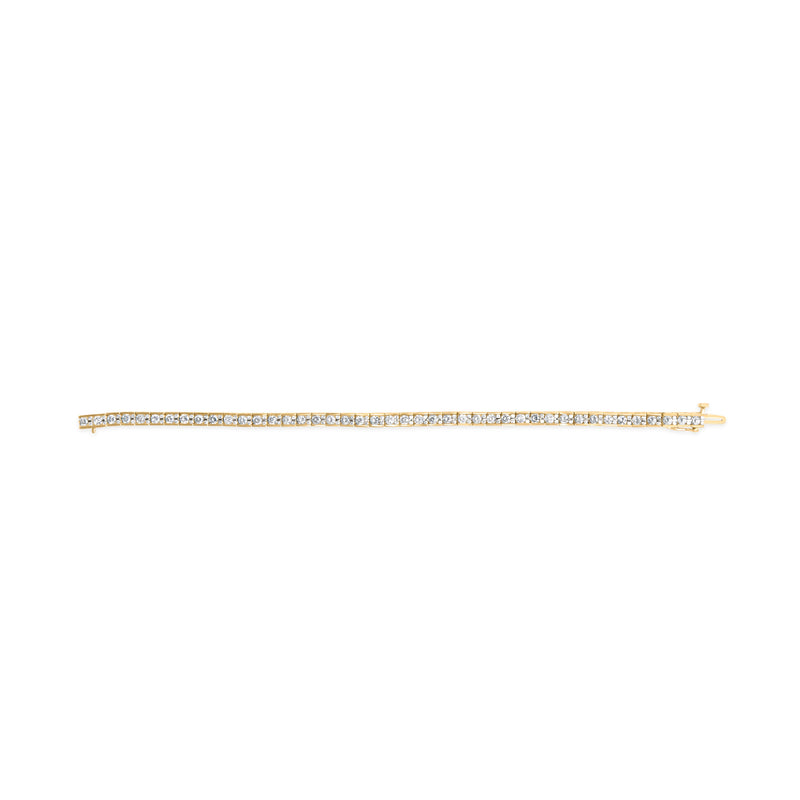 Bids.com 10K Yellow Gold 4.00 Cttw Channel Set Round Diamond Tennis 7" Bracelet (J-K Color, I1-I2 Clarity) Bracelets