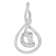 Bids.com Espira 10K White Gold 1/8 cttw Round Cut Diamond Layered Spiral Pendant Necklace (I-J, I1-I2) Necklaces