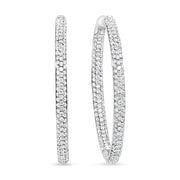 Bids.com 18K White Gold 2.00 Cttw Round-Cut Diamond Inner-Outer Hoop Earrings (F-G Color, VS1-VS2 Clarity) Earrings