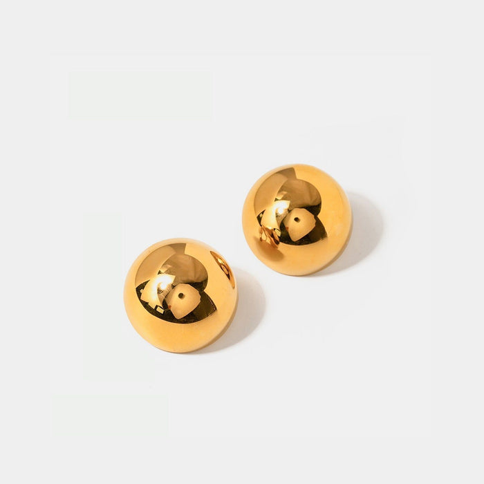 Hemispherical Stainless Steel Clip On Earrings