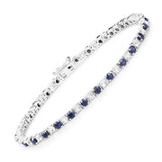 Bids.com 6.87 ct. t.w. Blue Sapphire and White Topaz Bracelet in Sterling Silver Bracelets