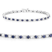 Bids.com 6.87 ct. t.w. Blue Sapphire and White Topaz Bracelet in Sterling Silver Bracelets
