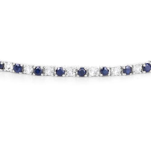 Bids.com 6.87 ct. t.w. Blue Sapphire and White Topaz Bracelet in Sterling Silver Bracelets