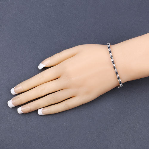 Bids.com 6.87 ct. t.w. Blue Sapphire and White Topaz Bracelet in Sterling Silver Bracelets