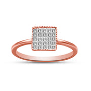 Bids.com 10K Rose Gold 1/3 Cttw Invisible Set Princess Cut Diamond Composite Square Shape Ring for Women (H-I color, I1-I2 clarity) - Size 7 Rings