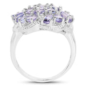 Bids.com 3.35 Carat Genuine Tanzanite .925 Sterling Silver Ring Rings