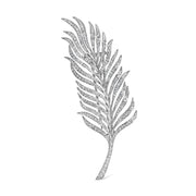 Bids.com 18K White Gold 2 7/8 Cttw Diamond Feather Brooch Pin (G-H Color, VS1-VS2 Clarity) Accessories