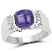 Bids.com 2.80 Carat Genuine Tanzanite .925 Sterling Silver Ring Rings