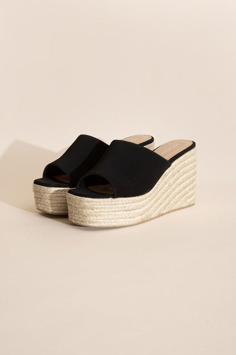 Platform Wedge Slide Heels