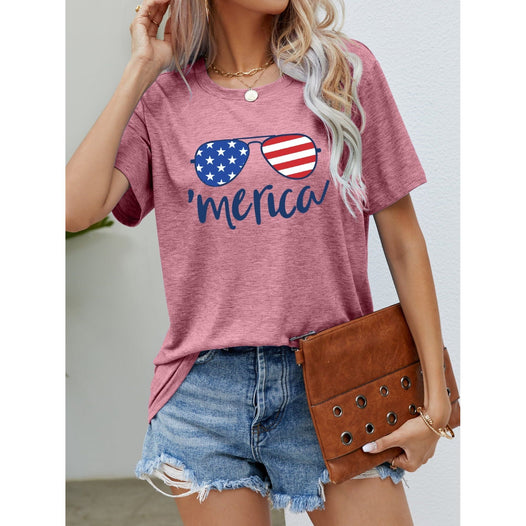 US Flag Glasses Graphic Tee