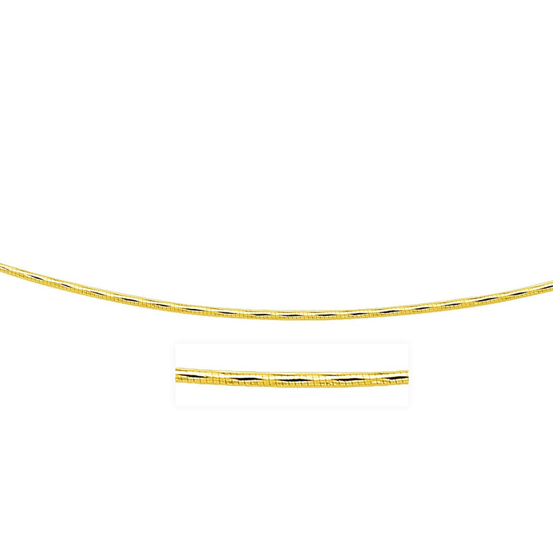 Bids.com 14k Yellow Gold Round Omega Necklace with Diamond Cuts (1.5 mm) Necklaces