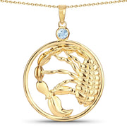 Bids.com 0.32 Carat Genuine Blue Topaz .925 Sterling Silver Pendant Pendants