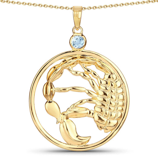 Bids.com 0.32 Carat Genuine Blue Topaz .925 Sterling Silver Pendant Pendants
