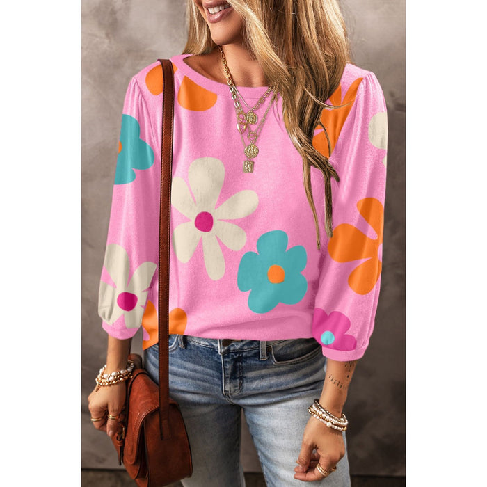 Printed Round Neck Top