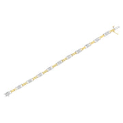 Bids.com 14K Two-Tone Gold 1.00 Cttw Princess-Cut Diamond Chain Link 7" Bracelet (H-I Color, SI1-SI2 Clarity) Bracelets