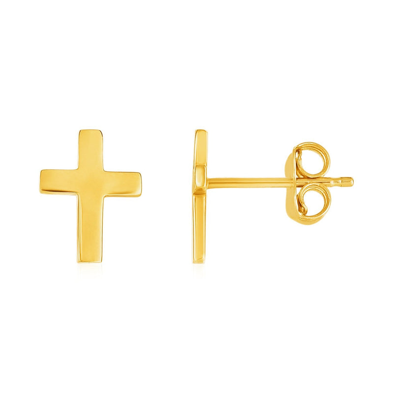 Bids.com 14k Yellow Gold Post Earrings with Crosses Earrings