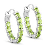 Bids.com 3.40 Carat Genuine Peridot .925 Sterling Silver Earrings Earrings