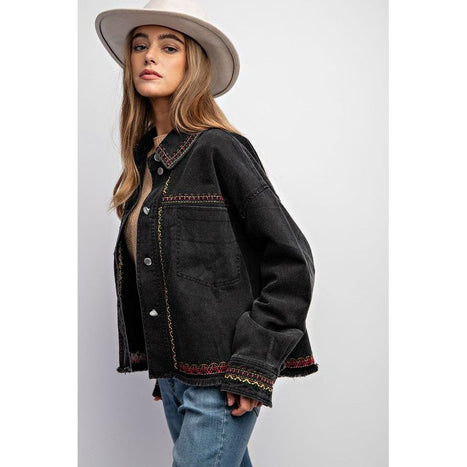 EMBROIDERED WASH COTTON JACKET