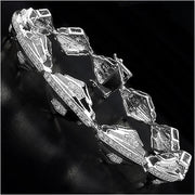Bids.com 14K Yellow Gold Plated 1.07 Carat Genuine White Diamond Sterling Silver Bracelet Bracelets