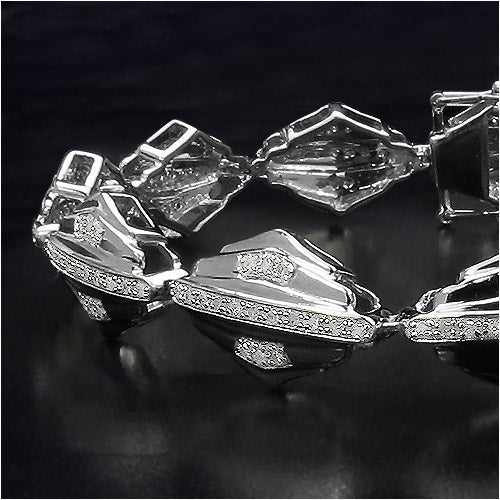 Bids.com 14K Yellow Gold Plated 1.07 Carat Genuine White Diamond Sterling Silver Bracelet Bracelets