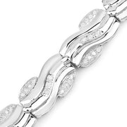 Bids.com 0.84 Carat Genuine White Diamond .925 Sterling Silver Bracelet Bracelets