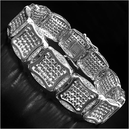 Bids.com 14K Yellow Gold Plated 0.67 Carat Genuine White Diamond .925 Sterling Silver Bracelet Bracelets