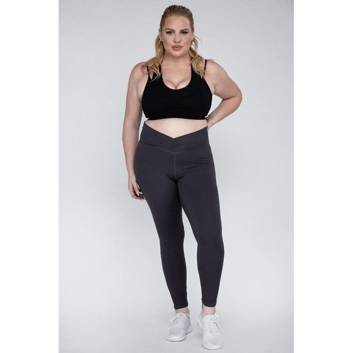 Plus Size V Waist Full Length Leggings