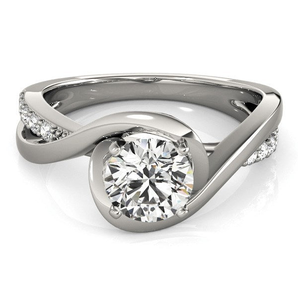 Bids.com 14k White Gold Split Band Round Bypass Diamond Engagement Ring (1 1/8 cttw) Rings