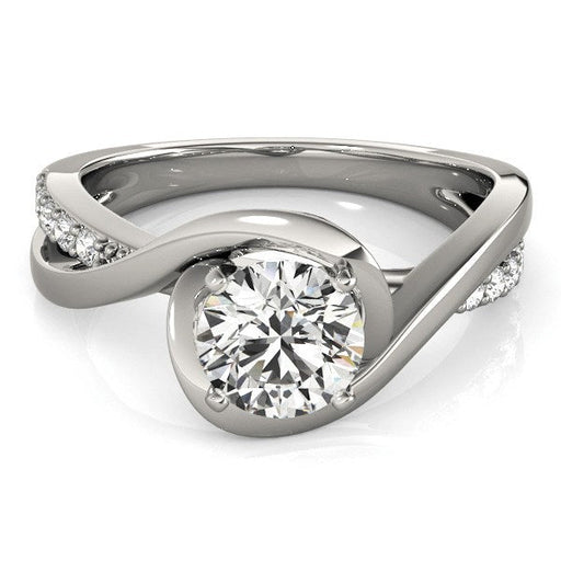 Bids.com 14k White Gold Split Band Round Bypass Diamond Engagement Ring (1 1/8 cttw) Rings