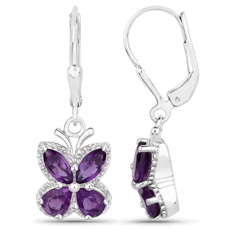 Bids.com 2.12 Carat Genuine Amethyst .925 Sterling Silver Earrings Earrings