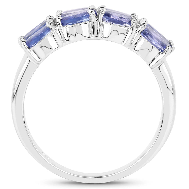 Bids.com 3.00 Carat Genuine Tanzanite .925 Sterling Silver Ring Rings