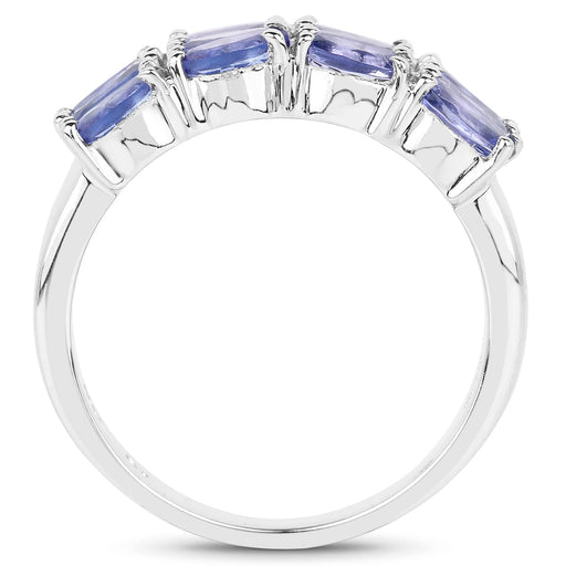 Bids.com 3.00 Carat Genuine Tanzanite .925 Sterling Silver Ring Rings