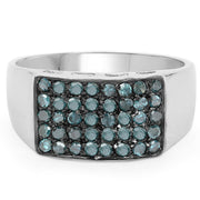 Bids.com 0.48 Carat Genuine Blue Diamond .925 Sterling Silver Ring Rings
