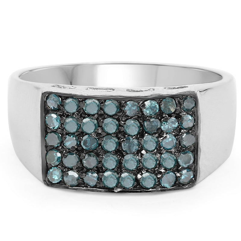 Bids.com 0.48 Carat Genuine Blue Diamond .925 Sterling Silver Ring Rings