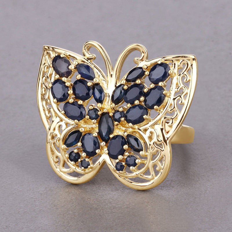 Bids.com 2.86 Carat Genuine Blue Sapphire .925 Sterling Silver Ring Rings