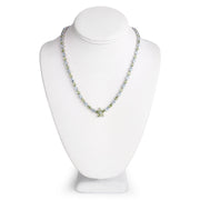 Bids.com 29.48 Carat Genuine Blue Topaz and Peridot .925 Sterling Silver Necklace Necklaces