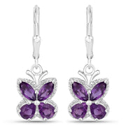 Bids.com 2.12 Carat Genuine Amethyst .925 Sterling Silver Earrings Earrings