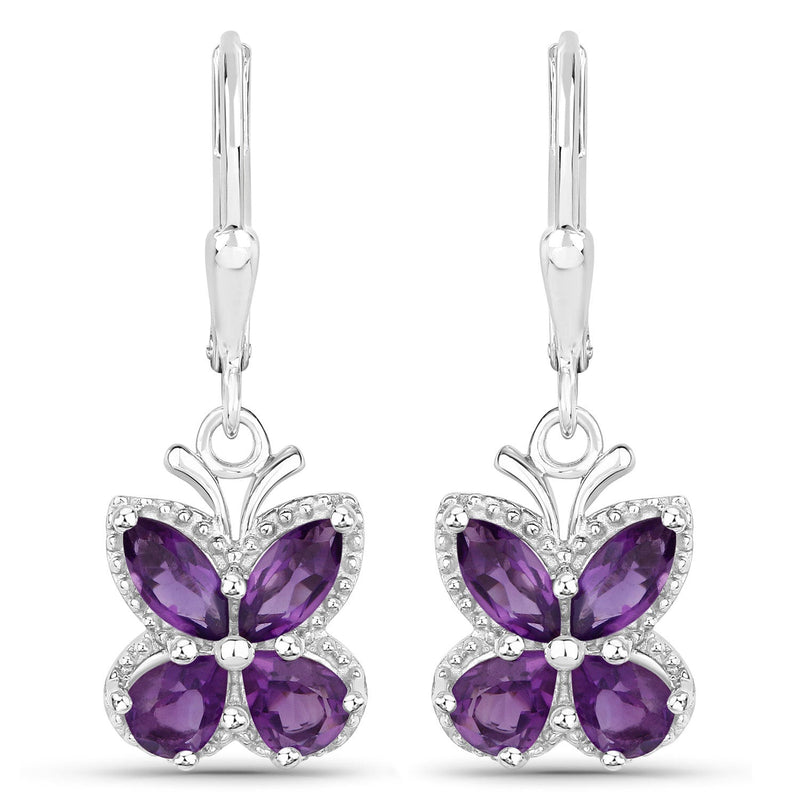 Bids.com 2.12 Carat Genuine Amethyst .925 Sterling Silver Earrings Earrings