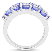 Bids.com 2.72 Carat Genuine Tanzanite .925 Sterling Silver Ring Rings
