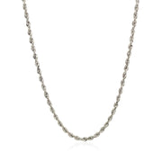 Bids.com 2.5mm 14k White Gold Solid Diamond Cut Rope Chain Necklaces White Smoke 16 / White Gold,18 / White Gold,20 / White Gold,22 / White Gold,24 / White Gold,30 / White Gold