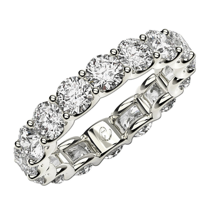 Bids.com Round Cut Lab Grown Diamond Eternity Ring in 14k White Gold (4 cttw FG/VS2) Rings