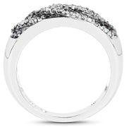 Bids.com 0.62 Carat Genuine Blue Diamond and White Diamond .925 Sterling Silver Ring Rings