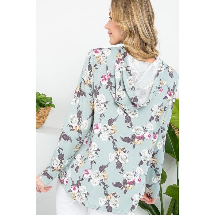 ALLOVER FLORAL SWEATSHIRT TOP