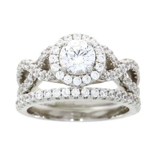 Bids.com Cubic Zirconium CZ SS Bridal Sterling Silver Rings