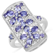 Bids.com 2.53 Carat Genuine Tanzanite .925 Sterling Silver Ring Rings