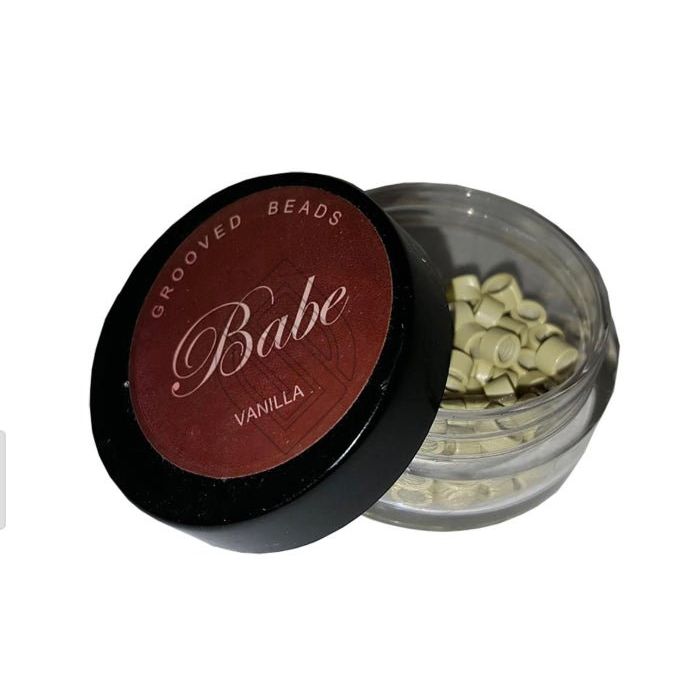VIP Extensions Babe 100 Pieces Grooved Beads Vanilla Hair Extension Accessories