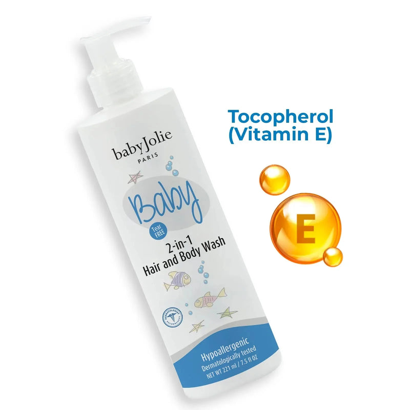 Baby Jolie Paris Baby Bath Bundle | 2-in-1 Hair and Body Wash + Lotion Kits de shampoo e condicionador > shampoo > conditioner > baby shampoo > infant shampoo > toddler shampoo > condicionador > shampo e condicionador para bebes > hidratante para bebes > body lotion > lotion > baby lotion