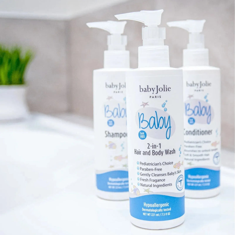 Baby Jolie Paris Baby Bath Bundle | 2-in-1 Hair and Body Wash + Lotion Kits de shampoo e condicionador > shampoo > conditioner > baby shampoo > infant shampoo > toddler shampoo > condicionador > shampo e condicionador para bebes > hidratante para bebes > body lotion > lotion > baby lotion