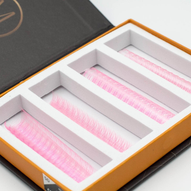 Mega Lash Academy Baby Pink 5D Rapid Promade Fans - 600 Fans Promade Fans